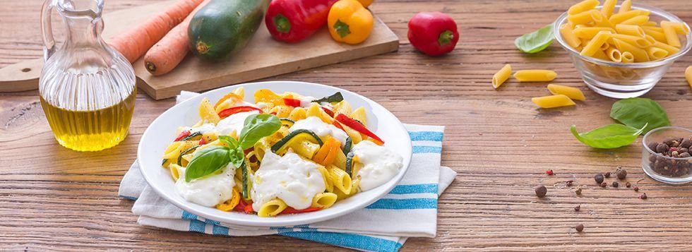 Pasta con verdure e Certosa la Leggera