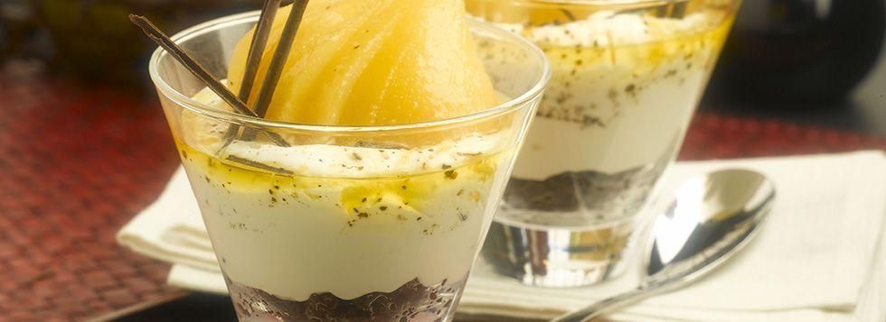Calici di Cheesecake pera e zafferano