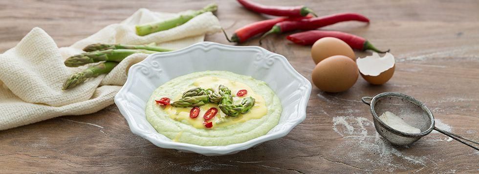 Vellutata di asparagi e Gorgonzola DOP