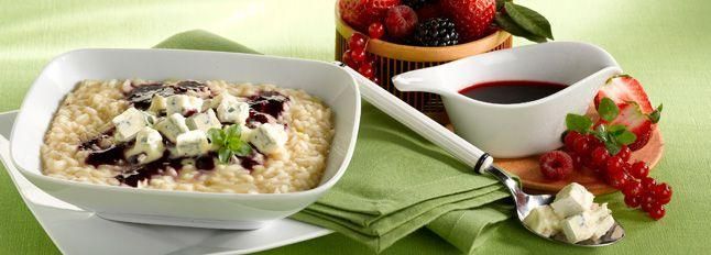 Risotto al Gorgonzola D.O.P. Gim con coulis di frutti rossi