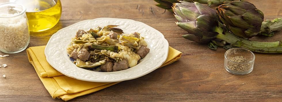 Risotto carciofi e salsiccia