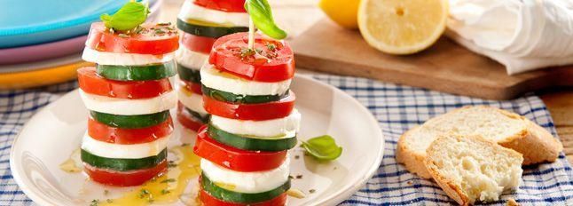 Torretta caprese con cetrioli