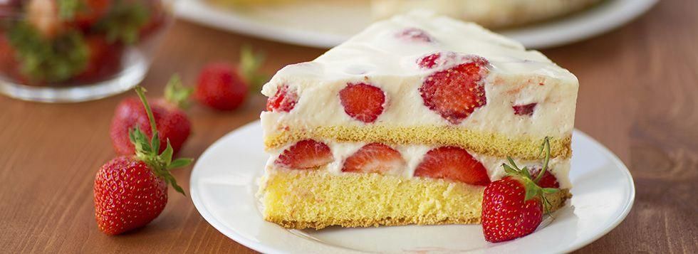 Torta panna e fragole