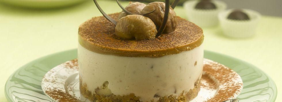 Cheesecake castagne e cioccolato