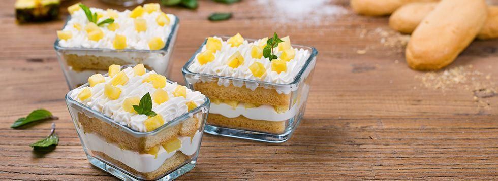 Tiramisù con ananas e Crema alla Ricotta