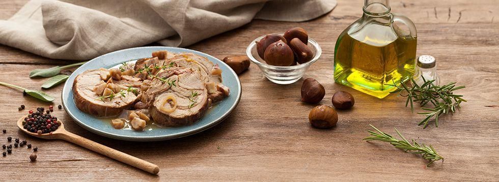 Arrosto di maiale con castagne