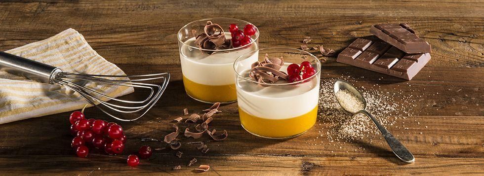 Bicchierini con crema alla ricotta e mousse di albicocche