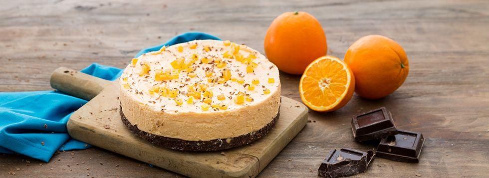 Cheesecake al cioccolato e arancia