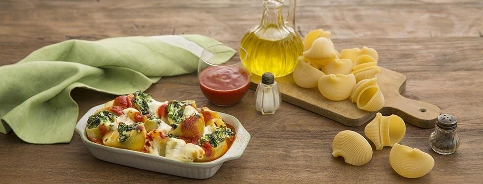 Conchiglioni ripieni ricotta e spinaci