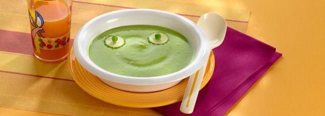 Crema di zucchine, piselli e formaggino