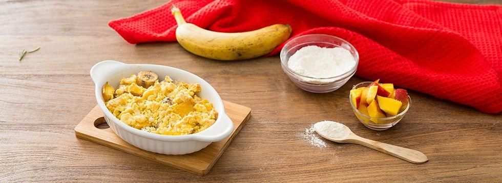 Crumble di banana e mango