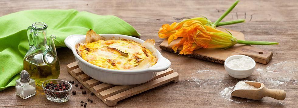 Frittata con fiori di zucca
