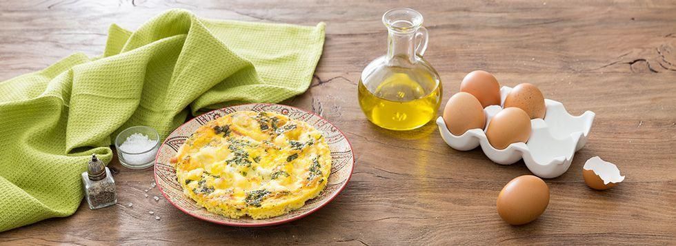 Frittata di mozzarella e prosciutto cotto