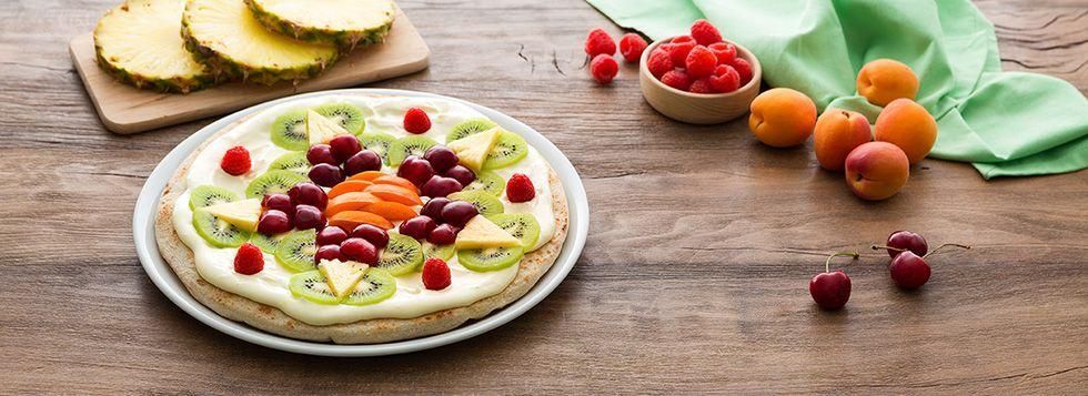 FRUIT PIZZA ciliegie, albicocche e ananas