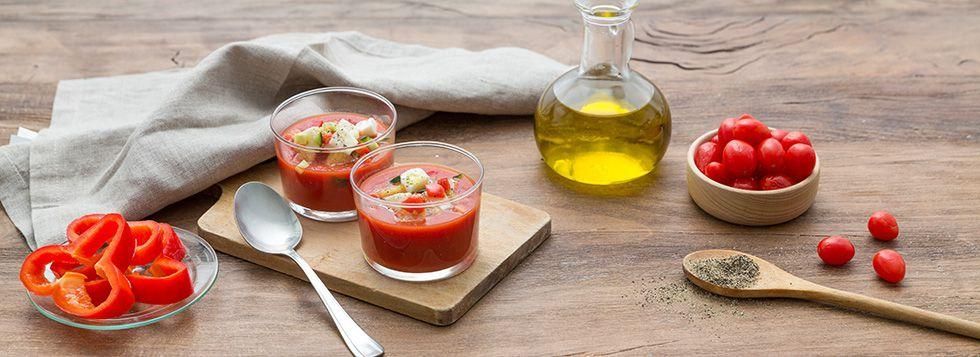 Gazpacho con mozzarella