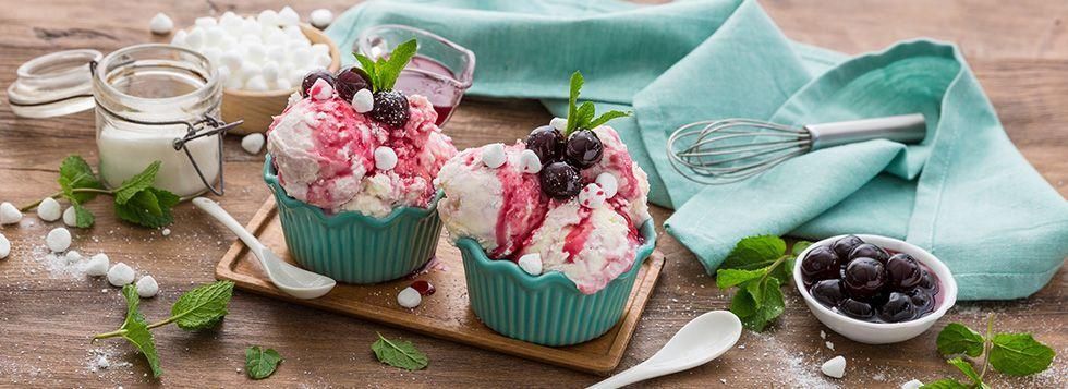 Gelato al mascarpone con amarene