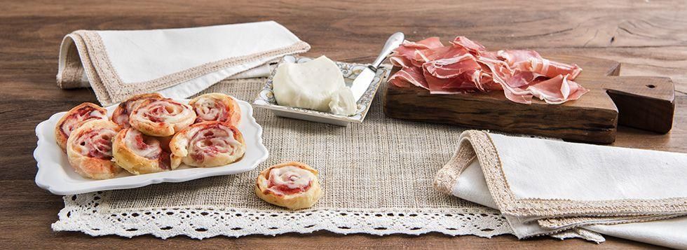 Girelle con stracchino e jamon iberico 