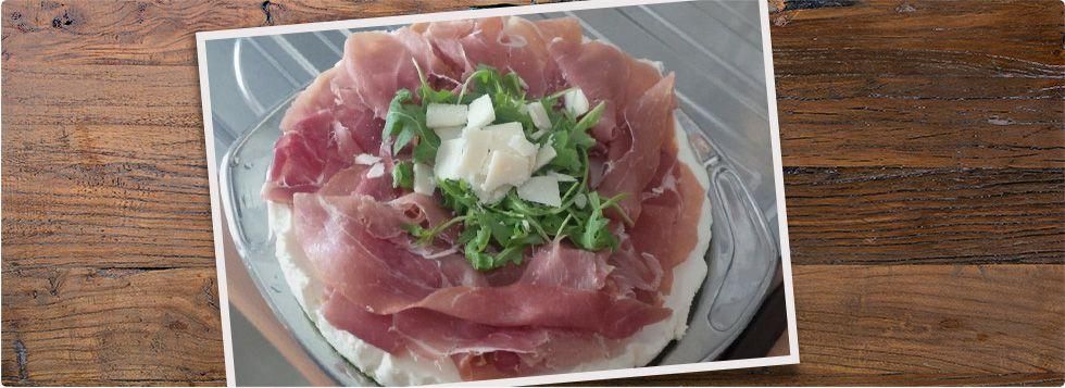 Cheesecake salata prosciutto, rucola e stracchino