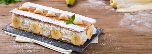 Millefoglie con banane e Crema alla Ricotta