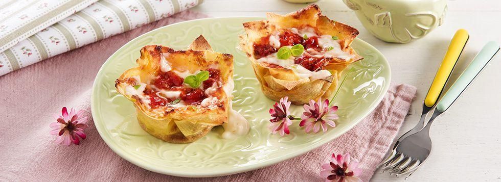 Mini lasagne con mozzarella filante