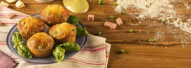 Muffin Galbanino, prosciutto e piselli