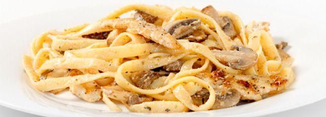 Pasta prosciutto e funghi