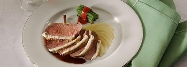 Petto d'anatra glassato alle pere