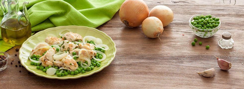 Petto di pollo con piselli