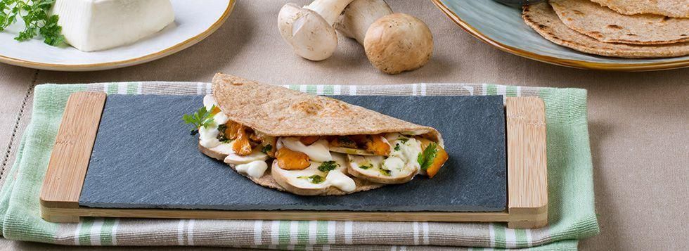 Piadina integrale ai funghi
