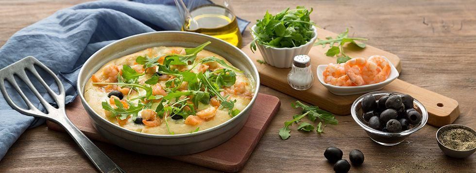 Pizza salmone e gamberetti