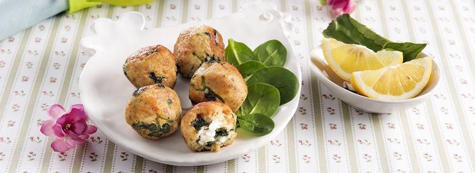 Polpette di pollo con ricotta e spinaci
