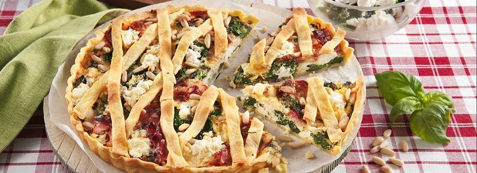 Quiche ricotta e spinaci con prosciutto