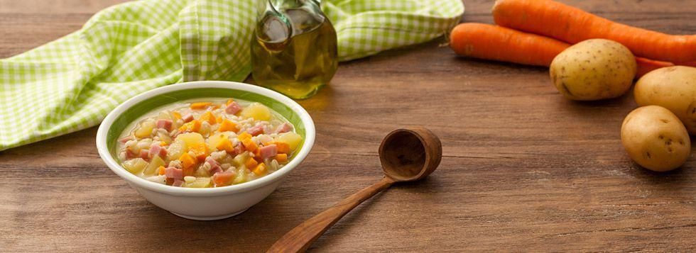 Minestra d'orzo al Prosciutto e speck