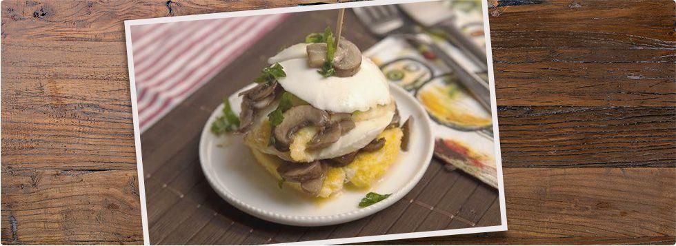 Burger di mozzarella con funghi prataioli
