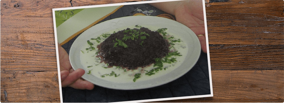 Riso venere con certosa e rucola