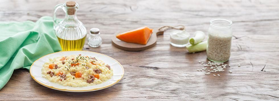 Risotto zucca e salsiccia