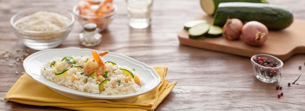 Risotto zucchine e gamberetti
