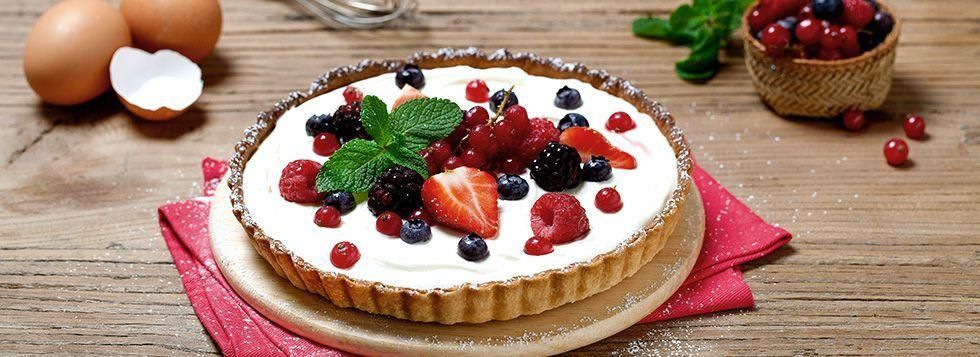 Crostata con crema di mascarpone e frutti rossi