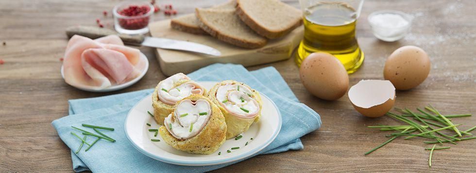 ROTOLINO DI FRITTATA CON CERTOSINO E PROSCIUTTO COTTO