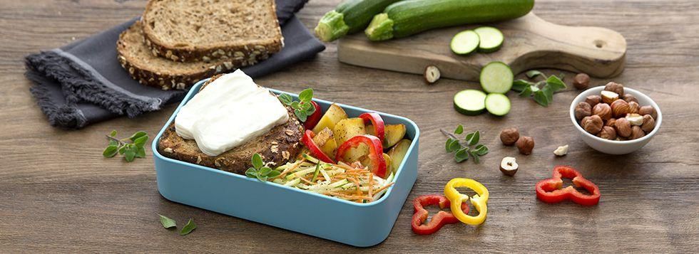 SCHISCETTA DARK: Certosino, pane nero, patate e peperoni