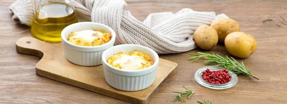 Soufflé di patate e prosciutto