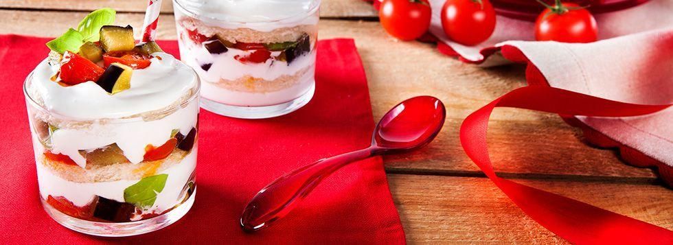 Tiramisù salato di melanzane fritte