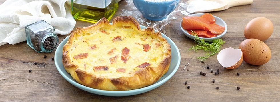 Torta salata con salmone e ricotta