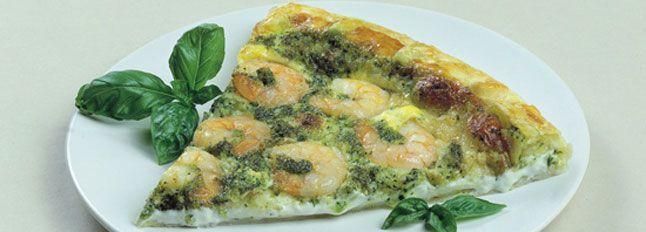 Torta di gamberi e pesto