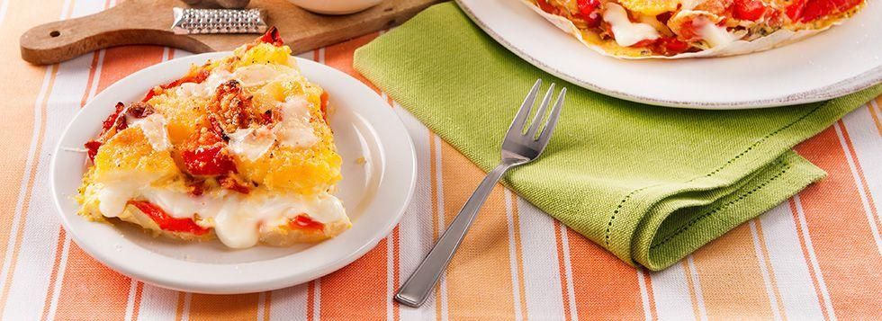 Sformato di patate, Fette alla Mozzarella e peperoni