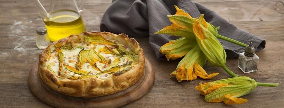 Torta con Galbanino e Fiori di Zucca