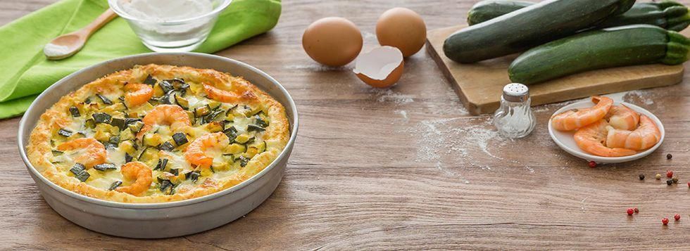 Torta salata zucchine e gamberetti