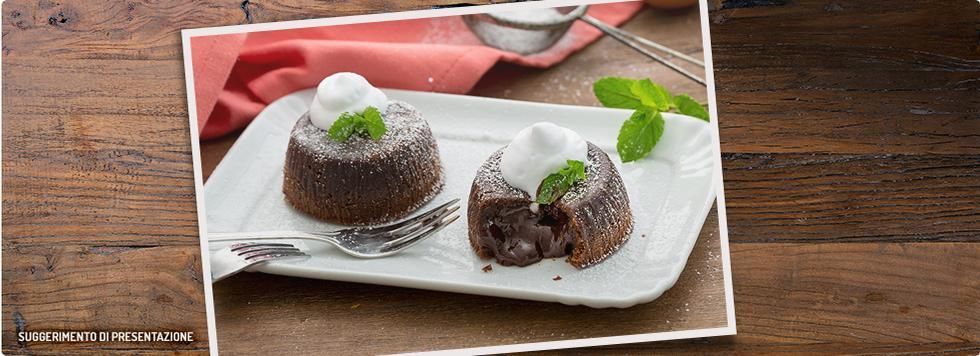 Tortino con cuore caldo al cioccolato