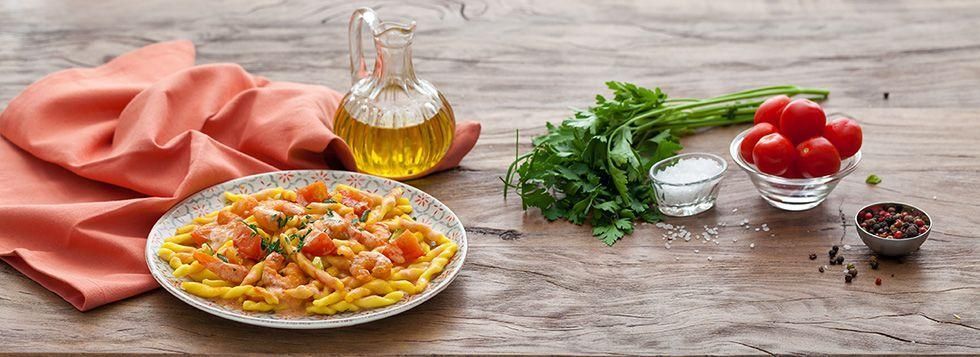 Trofie zucchine e gamberetti