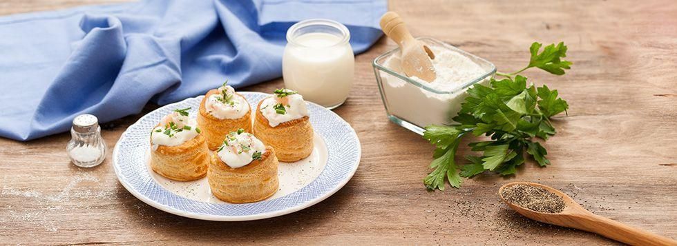 Vol-au-vent con gamberetti